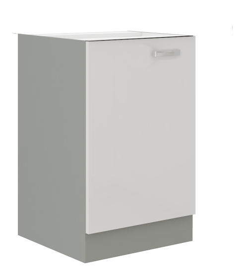 Ensemble cuisine en L BIANCA blanc brillant/gris platine