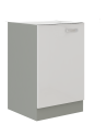 Ensemble cuisine en L BIANCA blanc brillant/gris platine