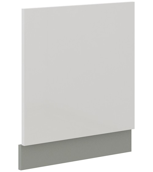 Ensemble cuisine en L BIANCA blanc brillant/gris platine