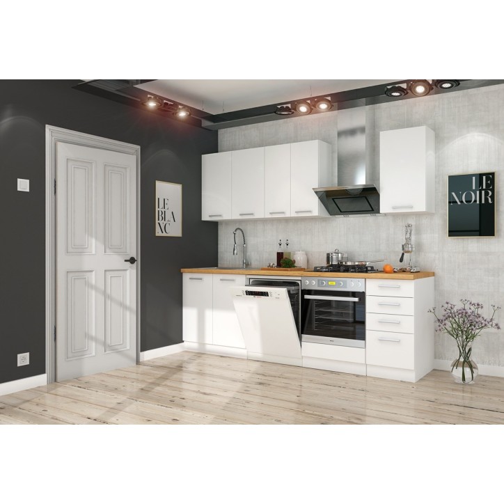 Ensemble cuisine EKO blanc 240 cm