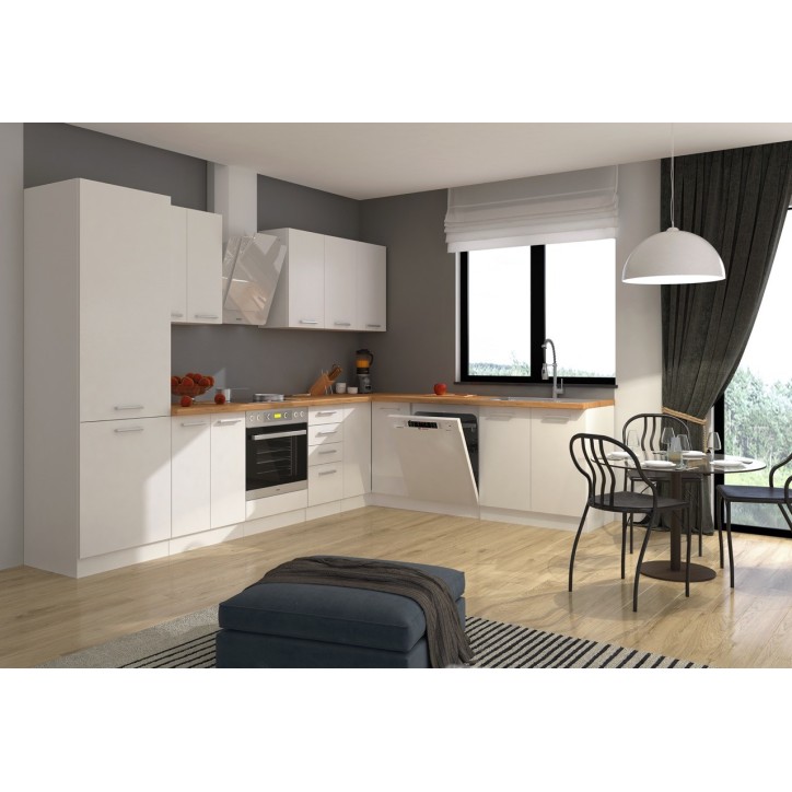 Ensemble cuisine en L EKO blanc 310x230 cm