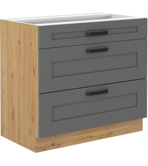 Ensemble cuisine en L LUNA gris poussière/chêne artisan 285x170 cm