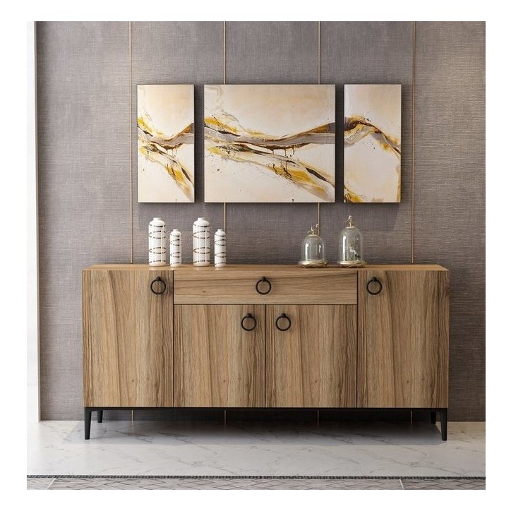 Buffet MOON 4 portes 1 tiroir 160 cm chêne