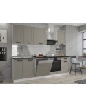 Ensemble cuisine LUNA gris poussière/blanc 250 cm