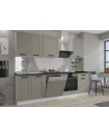Ensemble cuisine LUNA gris poussière/blanc 250 cm