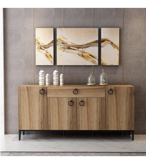 Buffet MOON 4 portes 1 tiroir 160 cm chêne