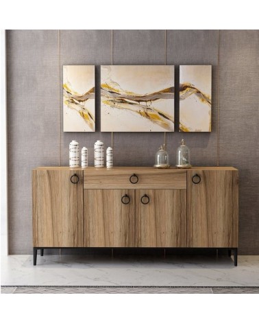 Buffet MOON 4 portes 1 tiroir 160 cm chêne