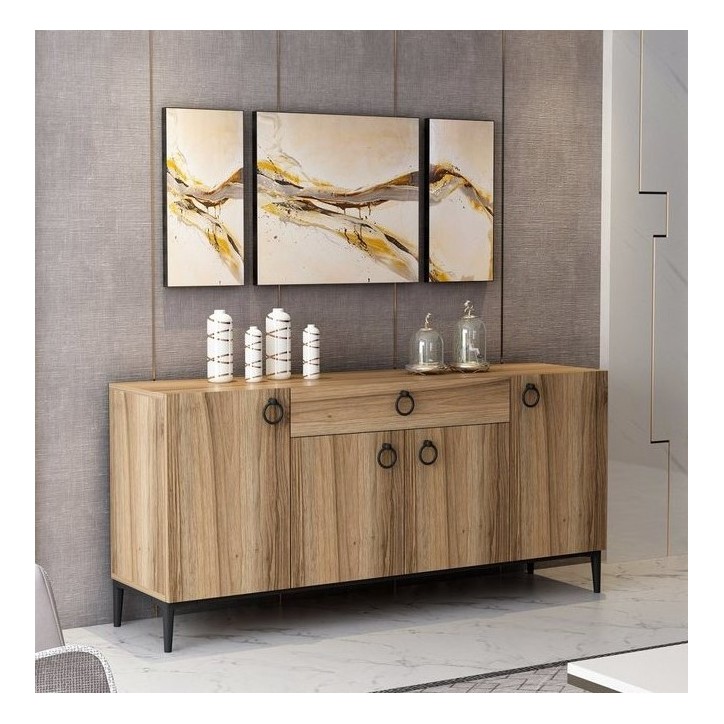 Buffet MOON 4 portes 1 tiroir 160 cm chêne
