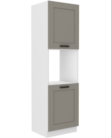 Ensemble cuisine en L LUNA gris poussière/blanc 285x170 cm