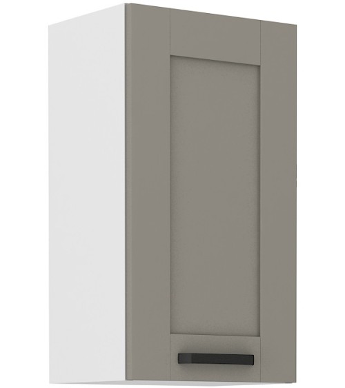 Ensemble cuisine en L LUNA gris poussière/blanc 285x170 cm