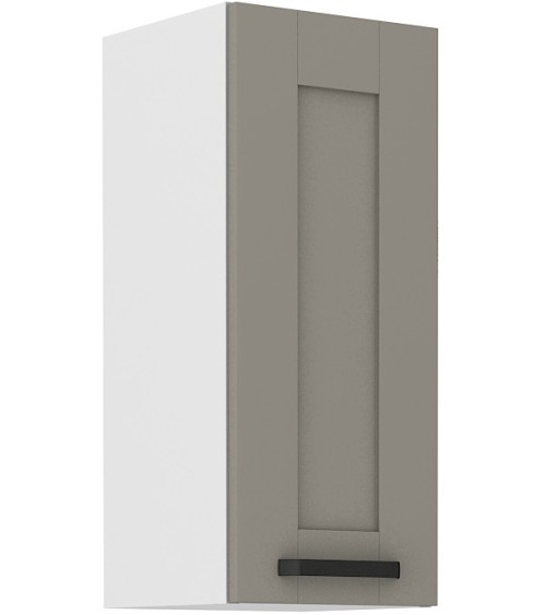 Ensemble cuisine en L LUNA gris poussière/blanc 285x170 cm