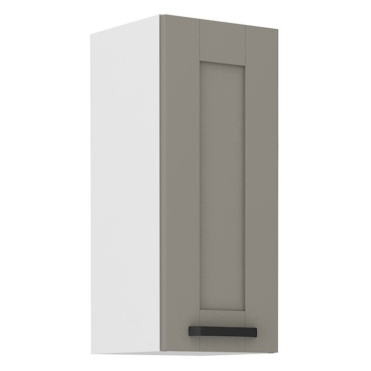 Ensemble cuisine en L LUNA gris poussière/blanc 285x170 cm