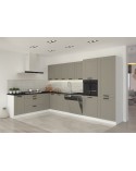Ensemble cuisine en L LUNA gris poussière/blanc 210x350 cm