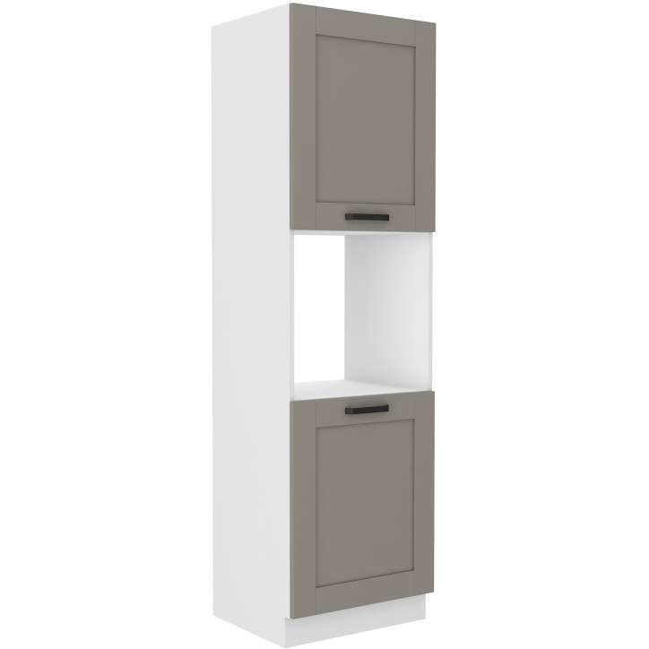 Ensemble cuisine en L LUNA gris poussière/blanc 210x350 cm