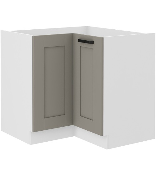 Ensemble cuisine en L LUNA gris poussière/blanc 210x350 cm