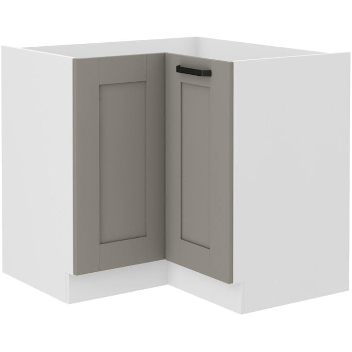 Ensemble cuisine en L LUNA gris poussière/blanc 210x350 cm