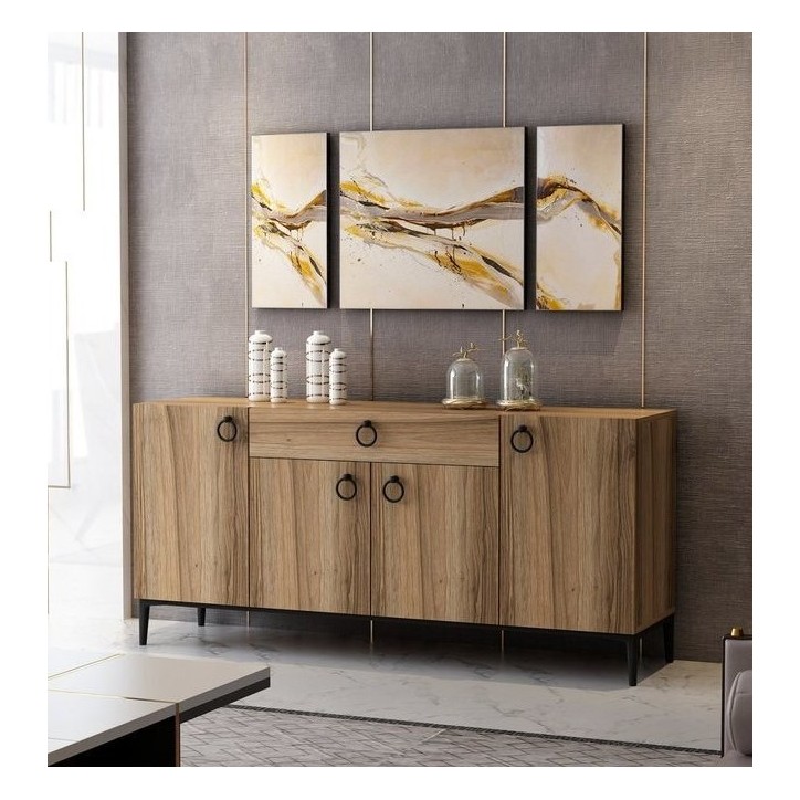 Buffet MOON 4 portes 1 tiroir 160 cm chêne