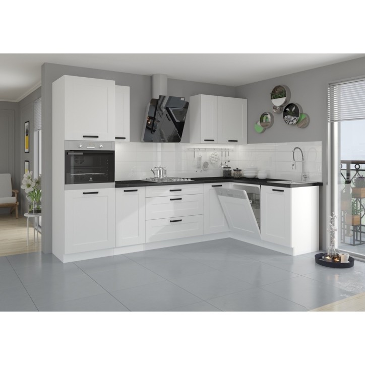 Ensemble cuisine en L LUNA blanc 285x170 cm