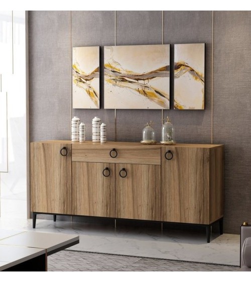 Buffet MOON 4 portes 1 tiroir 160 cm chêne