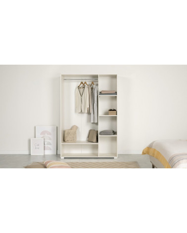 Armoire LUKE blanc 135x52x200 cm