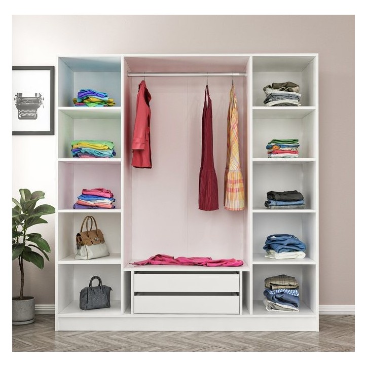 Armoire KALE blanc 180x52x210 cm