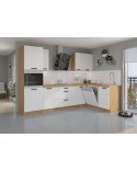 Ensemble cuisine en L LUNA blanc/chêne artisan 285x170 cm