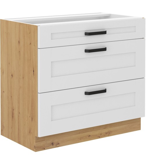 Ensemble cuisine en L LUNA blanc/chêne artisan 285x170 cm