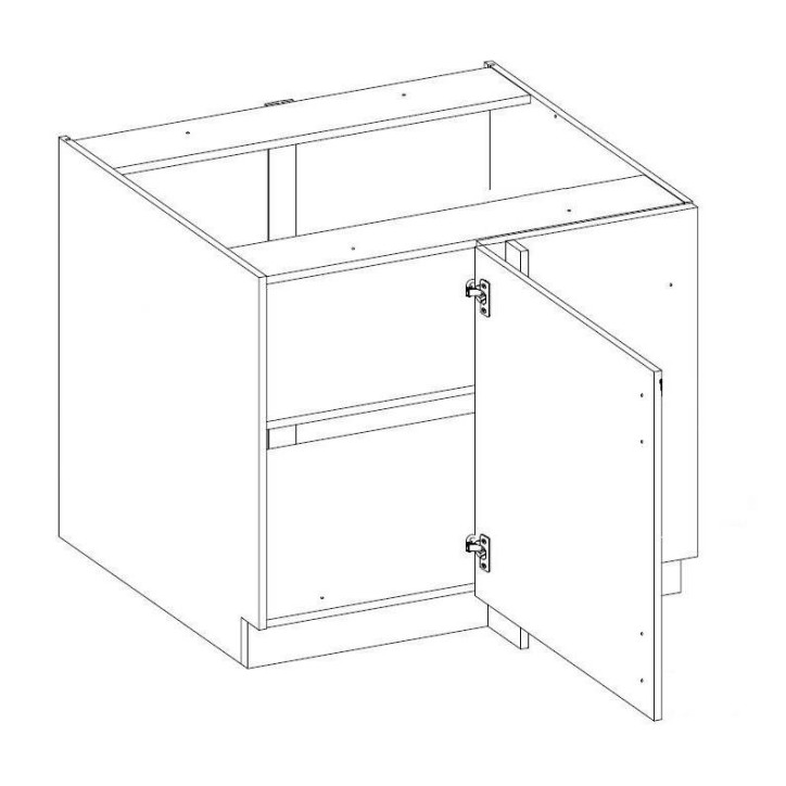 Ensemble cuisine en L LUNA blanc/chêne artisan 285x170 cm