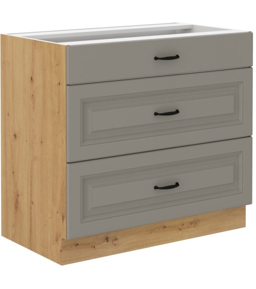 Ensemble cuisine en L STILO gris argile/chêne artisan 210x350 cm