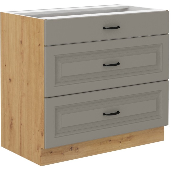 Ensemble cuisine en L STILO gris argile/chêne artisan 210x350 cm