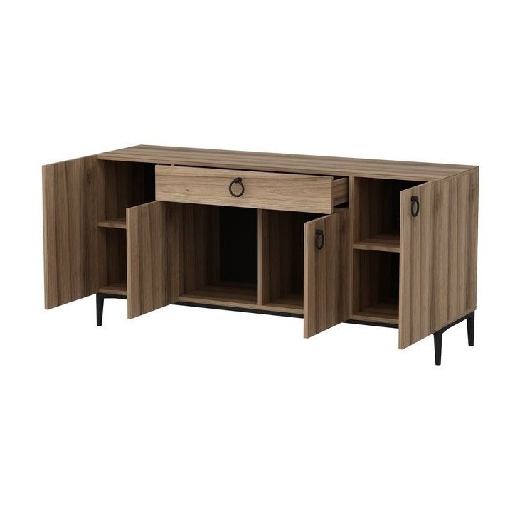 Buffet MOON 4 portes 1 tiroir 160 cm chêne