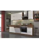 Ensemble cuisine VIGO Chêne lancelot/blanc brillant 240 cm