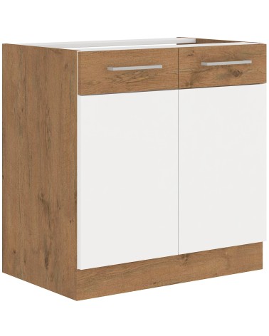 Ensemble cuisine VIGO Chêne lancelot/blanc brillant 240 cm