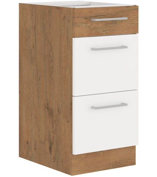 Ensemble cuisine VIGO Chêne lancelot/blanc brillant 240 cm