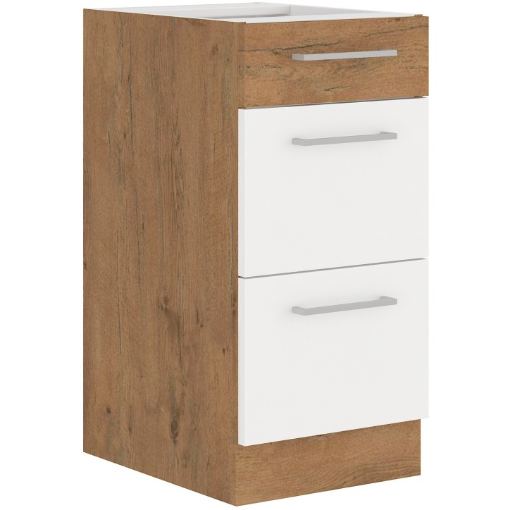 Ensemble cuisine VIGO Chêne lancelot/blanc brillant 240 cm