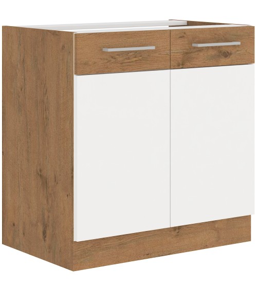 Ensemble cuisine VIGO Chêne lancelot/blanc brillant 340 cm