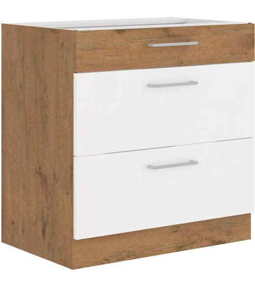 Ensemble cuisine VIGO Chêne lancelot/blanc brillant 340 cm