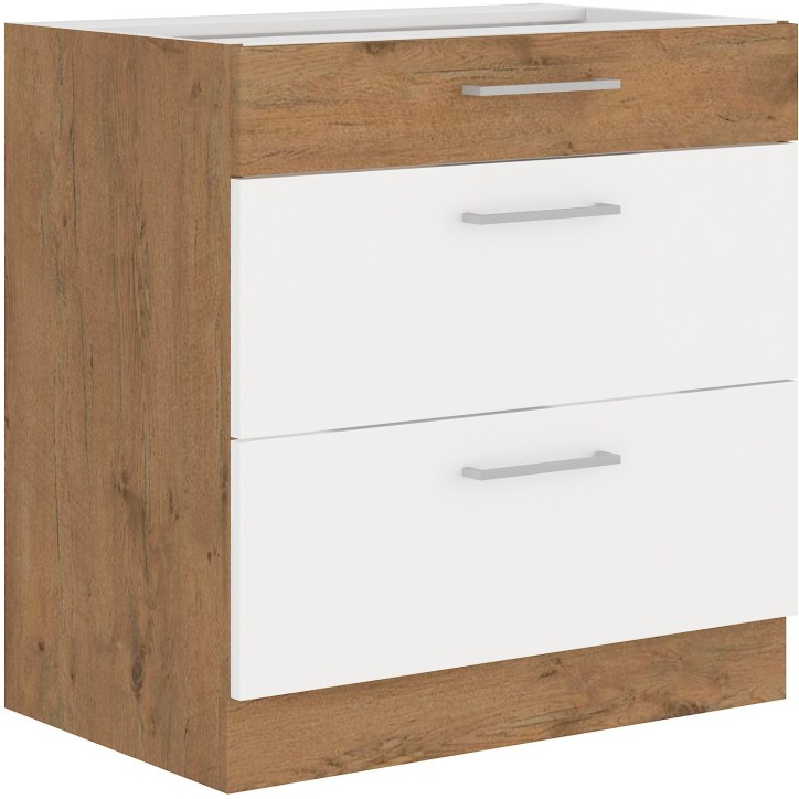 Ensemble cuisine VIGO Chêne lancelot/blanc brillant 340 cm