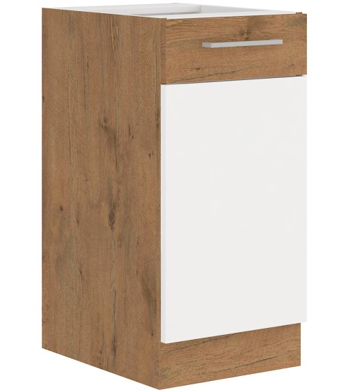 Ensemble cuisine en L VIGO Chêne lancelot/blanc brillant 210x350 cm