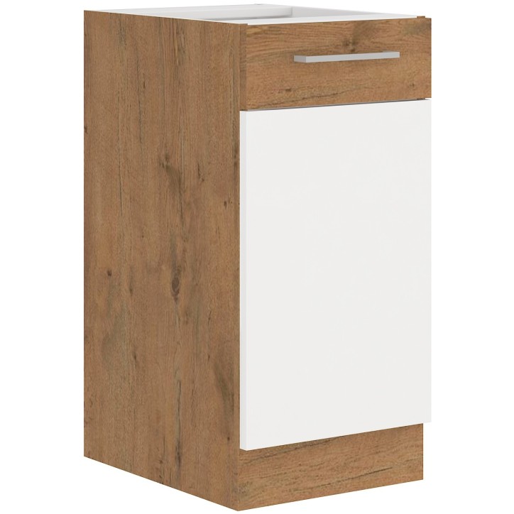 Ensemble cuisine en L VIGO Chêne lancelot/blanc brillant 210x350 cm