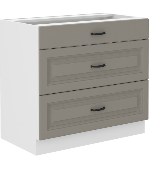 Ensemble cuisine en L STILO gris argile/blanc 340 cm