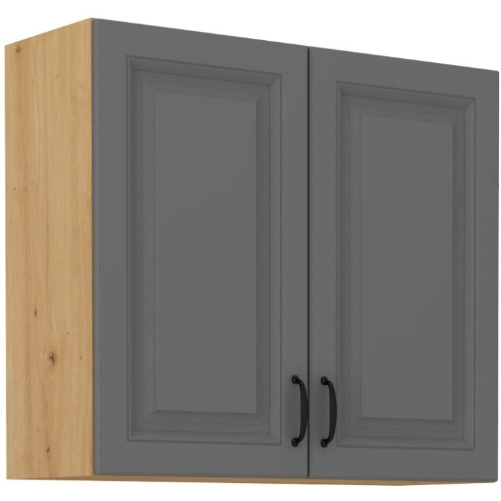 Ensemble cuisine en L STILO gris/chêne 210x350 cm