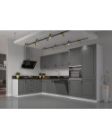 Ensemble cuisine en L STILO gris poussière/blanc 470 cm