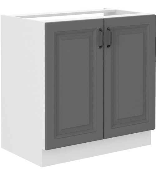 Ensemble cuisine en L STILO gris poussière/blanc 470 cm