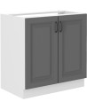 Ensemble cuisine en L STILO gris poussière/blanc 470 cm