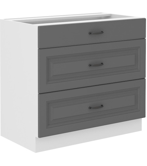 Ensemble cuisine en L STILO gris poussière/blanc 470 cm