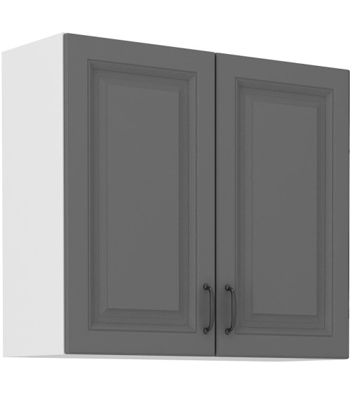 Ensemble cuisine en L STILO gris poussière/blanc 470 cm