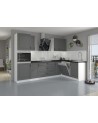 Ensemble cuisine en L STILO gris poussière/blanc 285x170 cm