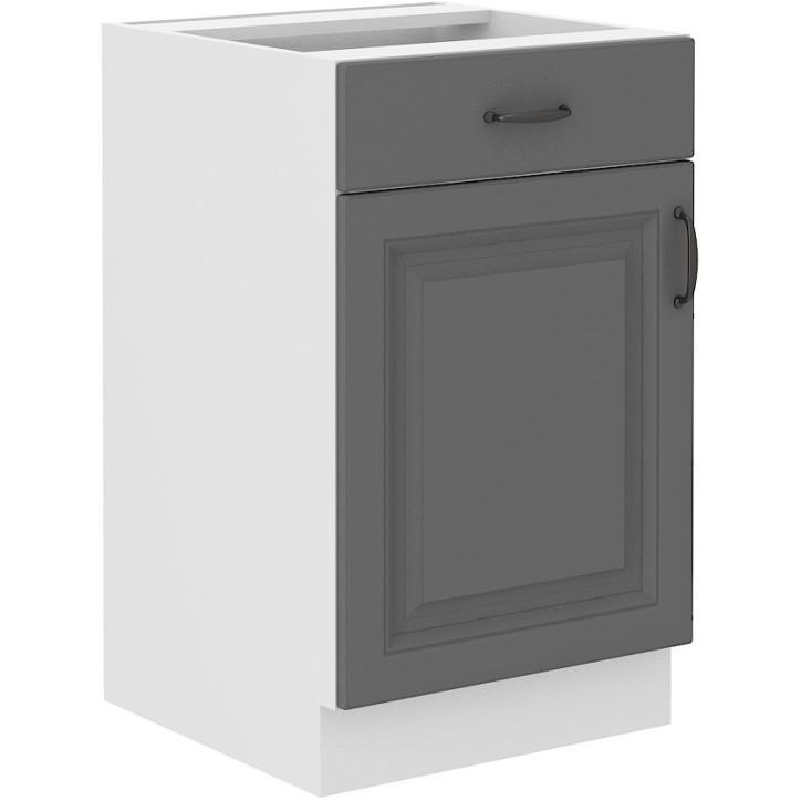 Ensemble cuisine en L STILO gris poussière/blanc 285x170 cm