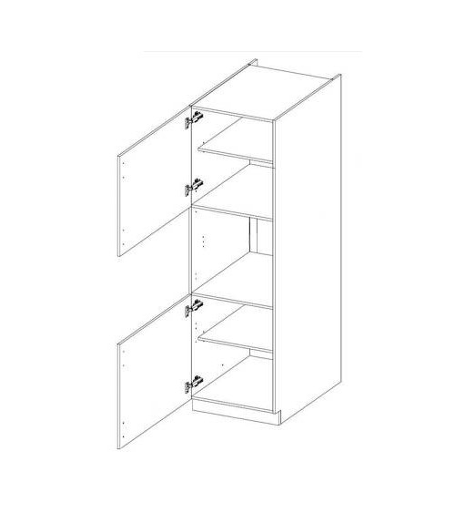 Ensemble cuisine en L STILO gris poussière/blanc 285x170 cm